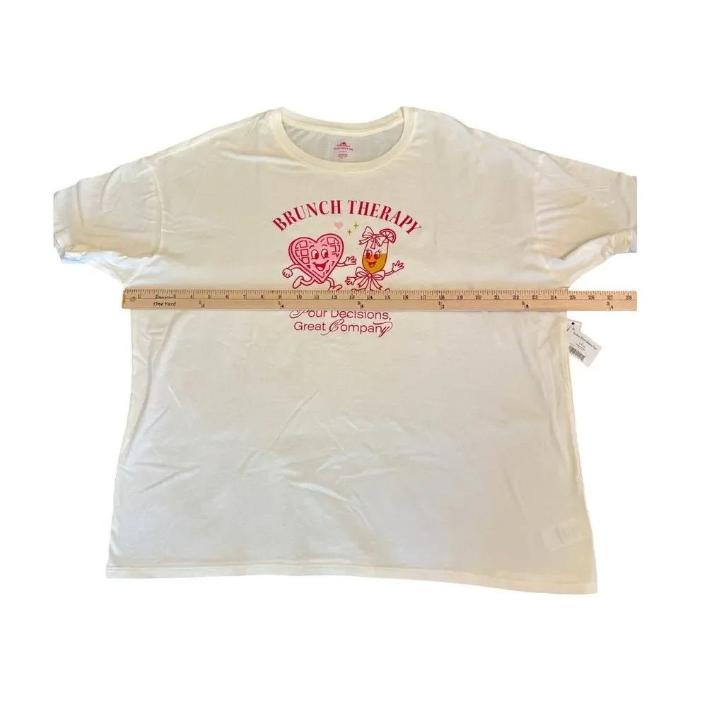 Brunch Therapy TShirt Ivory Size Large NWT